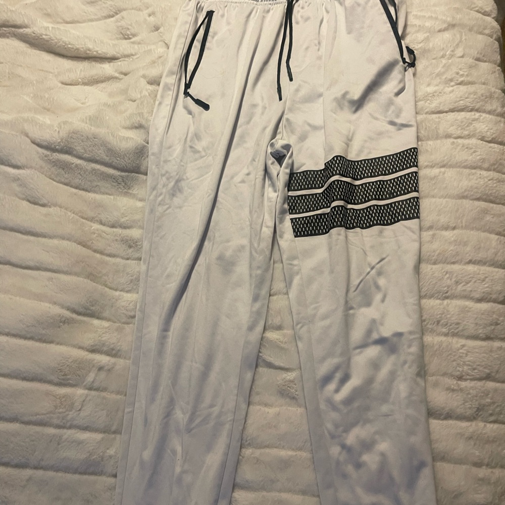 White Joggers with Black Accents